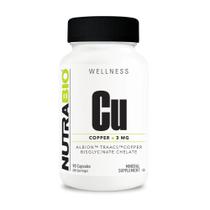 Suplemento NutraBio Quelato de Cobre 3mg 90 Cápsulas