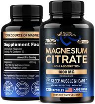 Suplemento NUTRAHARMONY Citrato de Magnésio 1000mg 120 cápsulas
