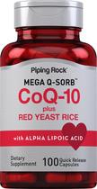 Suplemento nutricional Piping Rock CoQ10 Red Yeast Rice 100 cápsulas