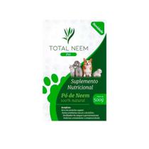Suplemento Nutricional PO de NEEM PET - Totalneem - Vermifugo Antipulga Carrapato Sarna Dermatite Tartaro Peso:500g