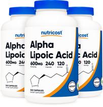 Suplemento Nutricost Ácido Alfa Lipóico 600mg 240 cápsulas