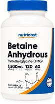 Suplemento Nutricost Betaína Anidra 1500mg 120 Cápsulas Suplemento Nutricost Betaína Anidra 1500mg 120 Cápsulas