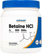 Suplemento Nutricost Betaína HCl em pó 500g sem glúten