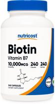 Suplemento Nutricost Biotina 10.000 mcg (Vitamina B7) - 240 Cápsulas