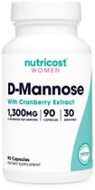 Suplemento Nutricost D-Mannose com cranberry 1300 mg 90 cápsulas Suplemento Nutricost D-Mannose com cranberry 1300 mg 90 cápsulas
