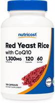 Suplemento Nutricost de fermento vermelho de arroz com CoQ10 1300mg 120 cápsulas