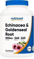 Suplemento Nutricost Echinacea & Goldenseal Root 500 mg 240 cápsulas