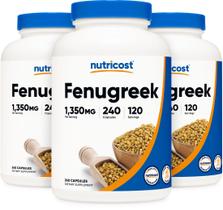 Suplemento Nutricost Fenugreek Seed 1350 mg 240 cápsulas x3