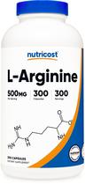 Suplemento Nutricost L-Arginina 500 mg 300 cápsulas