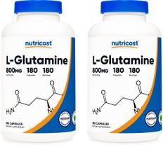 Suplemento Nutricost L-Glutamina 800 mg 180 cápsulas x2