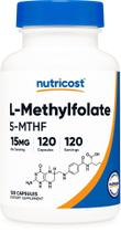 Suplemento Nutricost L-Metilfolato 15 mg 120 cápsulas (5-MTHF)