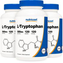 Suplemento Nutricost L-triptofano 500 mg 120 cápsulas x3 Suplemento Nutricost L-triptofano 500 mg 120 cápsulas x3