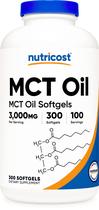 Suplemento Nutricost MCT Oil Softgels - 1000mg - 300 Cápsulas