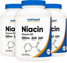 Suplemento Nutricost Niacina (Vitamina B3) 500 mg 240 cápsulas