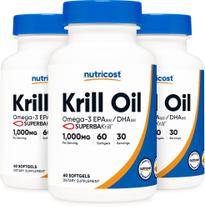 Suplemento Nutricost Óleo de Krill 1000 mg 60 cápsulas gelatinosas (x3) Suplemento Nutricost Óleo de Krill 1000 mg 60 cápsulas gelatinosas (x3)