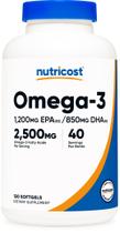 Suplemento Nutricost Omega 3 Óleo de Peixe 2500mg 120 Cápsulas Gelatinosas
