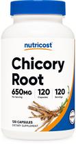 Suplemento Nutricost Raiz de Chicória - 650mg - 120 Cápsulas