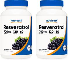 Suplemento Nutricost Resveratrol 700mg 120 cápsulas vegetais