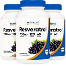 Suplemento Nutricost Resveratrol 700mg 120 cápsulas vegetais