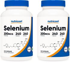 Suplemento Nutricost Selenium 200mcg 240 cápsulas vegetais x2