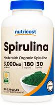 Suplemento Nutricost Spirulina 3000 mg 180 cápsulas