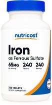 Suplemento Nutricost Sulfato Ferroso de Ferro 65mg 240 comprimidos Suplemento Nutricost Sulfato Ferroso de Ferro 65mg 240 comprimidos