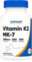 Suplemento Nutricost Vitamina K2 MK-7 100mcg - 240 Cápsulas