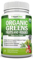 Suplemento NutriOnn Organic Super Greens em cápsulas 120 unidades