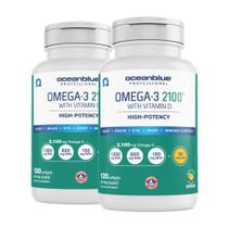 Suplemento Oceanblue Omega-3 2100 120 ct x 2 com vitamina D3