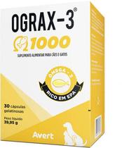 Suplemento Ograx 3 1000 para Cães e Gatos 30 Cápsulas Suplemento Ograx 3 1000 para Cães e Gatos 30 Cápsulas