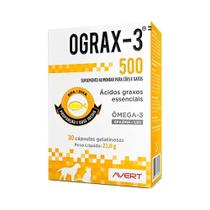Suplemento Ograx-3 500g com 30 Capsulas para Cães e Gatos