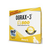 Suplemento Ograx-3 500g com 90 Capsulas para Cães e Gatos