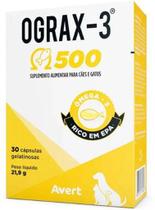 Suplemento Ograx3 500 para Cães e Gatos 30 Cápsulas