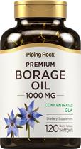 Suplemento: Óleo de borragem Piping Rock, 1000 mg, cápsulas gelatinosas, 120 unidades