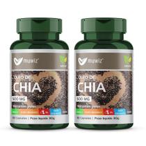 Suplemento Óleo De Chia 500 Mg 60 Cápsulas Muwiz 2 Potes