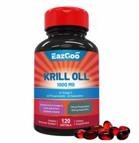 Suplemento: Óleo de krill antártico EAZGOO, 1000 mg, ômega 3, 120 cápsulas gelatinosas Suplemento: Óleo de krill antártico EAZGOO, 1000 mg, ômega 3, 120 cápsulas gelatinosas
