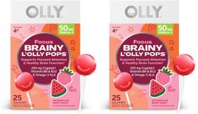 Suplemento OLLY Focus Buddies Brainy Lolly Pops 50 mg de Omega-3 Suplemento OLLY Focus Buddies Brainy Lolly Pops 50 mg de Omega-3