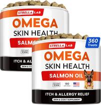 Suplemento Omega 3 Strellalab para Cães - 360 Cápsulas de Óleo de Peixe