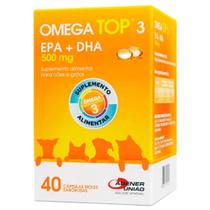 Suplemento OmegaTop 3 para Cães e Gatos com 40 Cápsulas de 500 mg