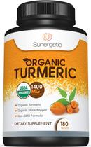Suplemento Orgânico Sunergetic Cúrcuma 1400mg com Pimenta Preta