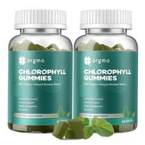 Suplemento ORGMO Chlorophyll Gummies, pacote com 2 unidades com ACV e vitaminas