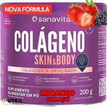 Suplemento p/ pele Colágeno em Pó Hidrolisado Skin Sanavita 200g - Peptídeos bioativos