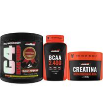 Suplemento para Aumento de Energia e Massa Muscular Creatina + BCAA + Pre Treino - New Millen