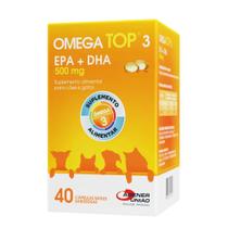 Suplemento para Cães e Gatos Omega Top 3 500 mg 40 Cápsulas - AGENER UNIÃO