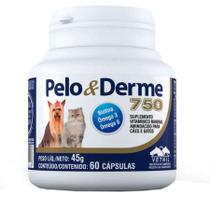 Suplemento Pelo & Derme 750mg DHA+EPA 30 Cápsulas Vetnil para Cães e Gatos - 60 Cápsulas