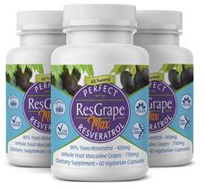 Suplemento Perfect ResGrape Max 60 cápsulas 99% Trans-Resveratrol