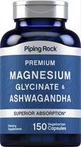 Suplemento Piping Rock, glicinato de magnésio e ashwagandha