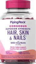 Suplemento Piping Rock Hair Skin Nails 165 Cápsulas de Biotina 5000mcg