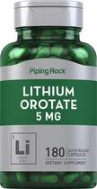 Suplemento Piping Rock Lithium Orotato 5 mg 180 cápsulas Suplemento Piping Rock Lithium Orotato 5 mg 180 cápsulas