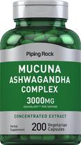 Suplemento Piping Rock Mucuna Ashwagandha - 200 Cápsulas